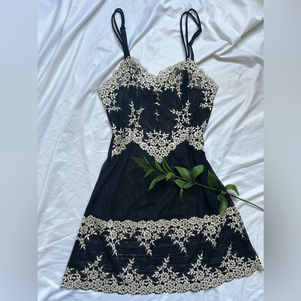 Cream and black slip dress size s